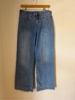 Democracy Ab solution High Rise Wide Leg Jeans Utility Pockets Medium Wash 8